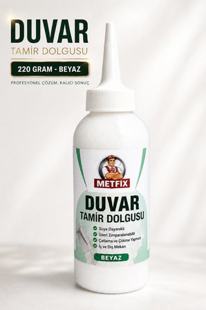 2 ADET Hazır Duvar Tamir Dolgusu Beyaz 220 Gr Macunu Zemin Alçı Sıva Çatlak Boşluk Onarıcı Giderici