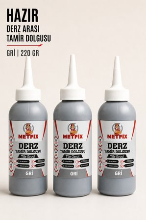 (3 ADET) GRİ 220 Gr Hazır Derz Dolgusu Fayans Seramik Derz Tamir Dolgusu İç Dış Mekan