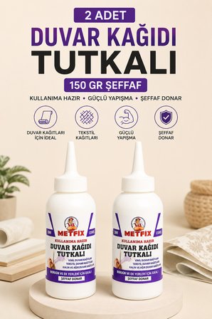 2 ADET 150 Gr Duvar Kağıdı Tutkalı Şeffaf Vinil Tekstil Ağır Duvar Kağıdı Yapıştırıcısı Güçlü Yapışma