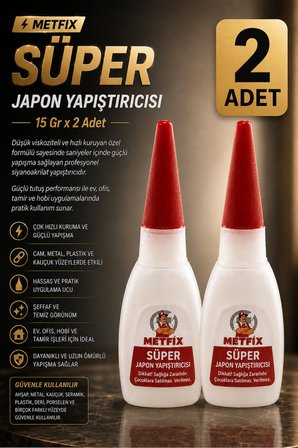 2 ADET Süper GÜÇLÜ Japon Yapıştırıcısı 15 Gr Şeffaf Hızlı Kuruyan Çabuk Donar Çok Amaçlı Yapıştırıcı