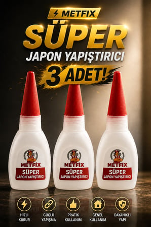 3 ADET Süper GÜÇLÜ Japon Yapıştırıcısı 15 Gr Şeffaf Hızlı Kuruyan Çabuk Donar Çok Amaçlı Yapıştırıcı