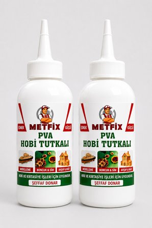 2 ADET 150 Gr PVA Hobi Tutkalı Şeffaf Güçlü Yapıştırıcı Ahşap Kağıt Karton Kumaş El İşi ve Hobi Tutkalı