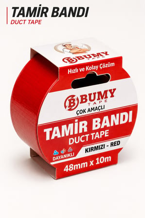 (KIRMIZI) Çok Amaçlı Tamir İzolasyon Bandı 48 Mm X 10 METRE Su Geçirmez Sızdırmazlık Takviye Bantı