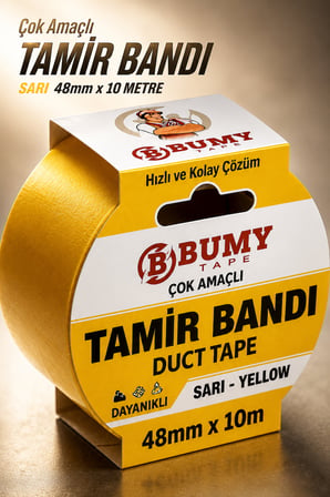 (SARI) Çok Amaçlı Tamir İzolasyon Bandı 48 Mm X 10 METRE Su Geçirmez Sızdırmaz Takviye Bantı Bantları