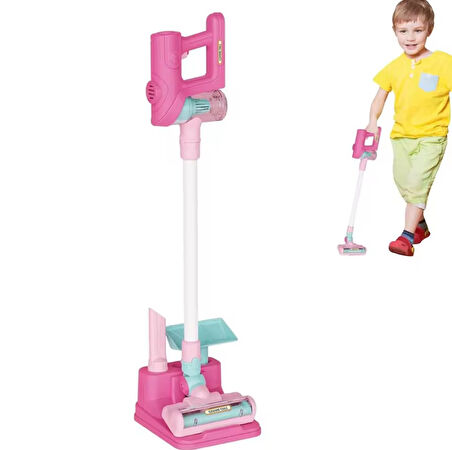 Pilli 4 Farklı Modlu Oyuncak Süpürge Temizlik Seti