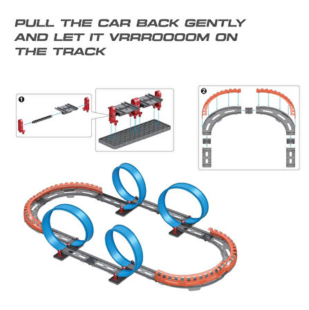  69 Parça Çek Bırak Araba Oyuncak Yarış Seti 