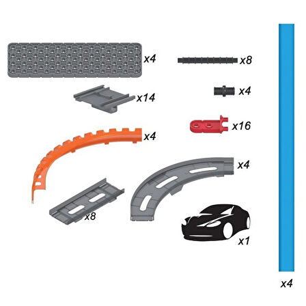  69 Parça Çek Bırak Araba Oyuncak Yarış Seti 