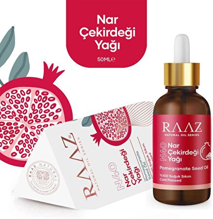 RAAZ Nar Çekirdeği Yağı - %100 Saf Nar Çekirdeği Yağı - Soğuk Sıkım - 50 ml