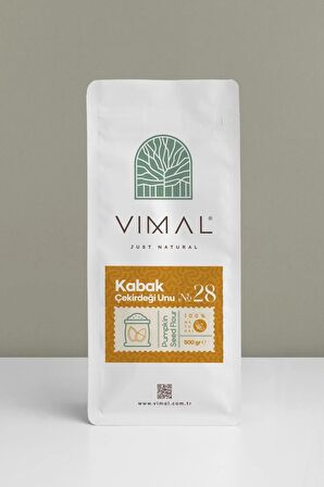 Vimal Kabak Çekirdeği Unu Saf, Doğal ve Katkısız 500 gr kilitli ambalaj