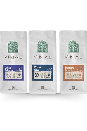 Vimal avantajlı 3'lü paket Keten Tohumu 500 gr Chia Tohumu 500 gr Çörekotu 500 gr