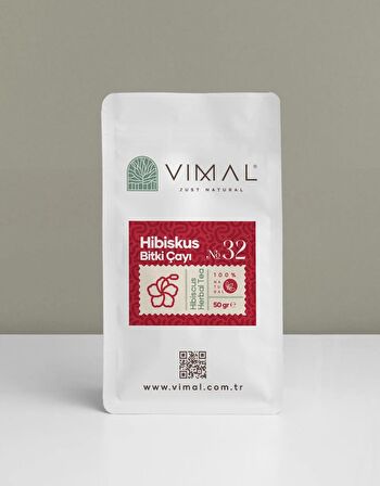 Vimal Hibiskus Bitki Çayı Saf, Doğal ve Katkısız 50 gr kilitli ambalaj