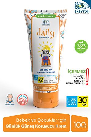 BABYTON Bebek ve Çocuklar İçin Günlük Güneş Koruyucu Krem 100 ml