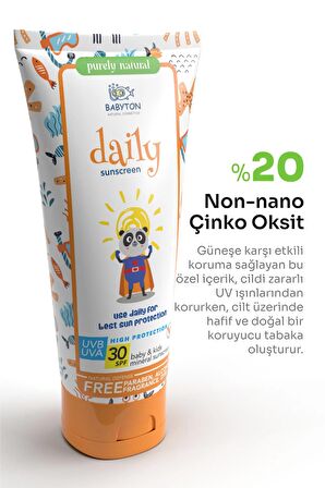 BABYTON Bebek ve Çocuklar İçin Günlük Güneş Koruyucu Krem 100 ml