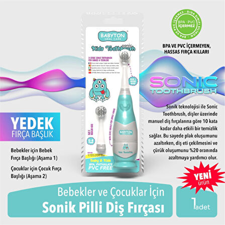 Bebekler ve Çocuklar İçin Sonik Pilli Diş Fırçası