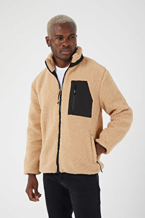 UNIQROY Basic Suni Yün Mont Tam Fermuarlı Cepli Normal Kesim