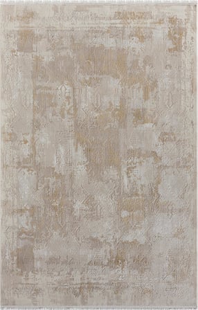 Merit Mr003s Krem Halı Gold Detaylı Ince Yumuşak Akrilik Tozuaz Modern Salon Halısı Koridor Halısı