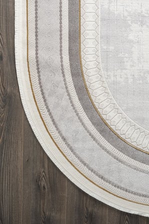 Trend Tr003s Oval Bej Akrilik Pamuk Modern Yumuşak Mutfak Yatak Odası Salon Oturma Odası Halısı