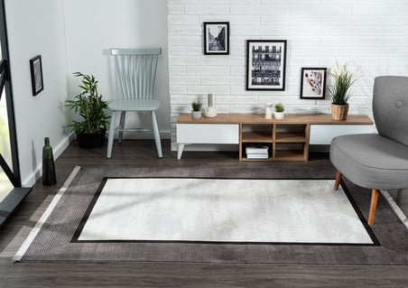 Trend 4101 Gri Akrilik Pamuk Yumuşak Modern Mutfak Yatak Odası Salon Oturma Odası Halısı