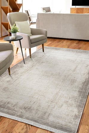 Etro ET012G Krem Modern Çerçeveli Desen Parlak Ağır Yüksek Sıklıkta Salon Halısı İpek Serisi