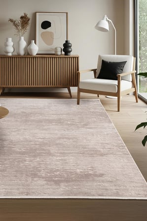 Leon LN001K Bej Halı Modern Desen Pamuk Taban Akrilik Tozuaz Salon Yatak Odası Mutfak Koridor Halısı