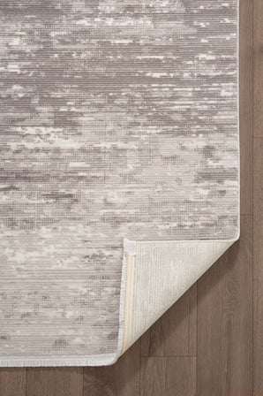 Leon LN001Z Gri Halı Modern Desen Pamuk Taban Akrilik Tozuaz Salon Yatak Odası Koridor Halısı