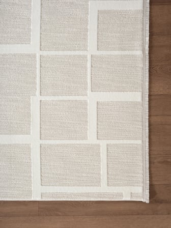 Sümer Sm015a Krem Renkli Halı Çizgi Desenli Dekoratif Modern Antialerjik Salon Mutfak Halısı
