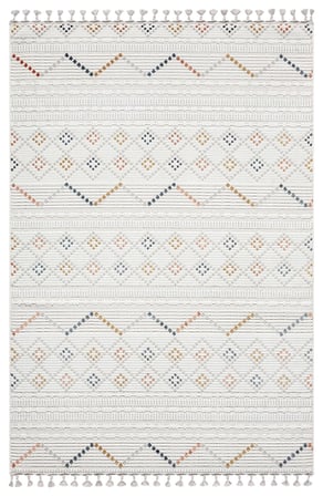 Sümer Sm012a Krem Rengi Halı Renkli Kilim Desenli Dekoratif Modern Antialerjik Salon Halısı