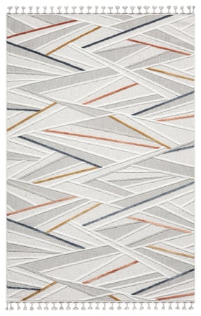 Sümer Sm013a Krem Renli Halı Renkli Geometrik Desenli Dekoratif Modern Antialerjik Salon Halısı
