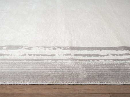 Fresco FC007G Gri Çerçeveli Halı Modern Desen 100 Tarak Viskon Parlak Yumuşak İpek Seris