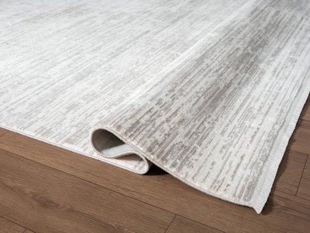 Fresco FC006G Gri Halı Modern Desen 100 Tarak Viskon Parlak Yumuşak İpek Serisi