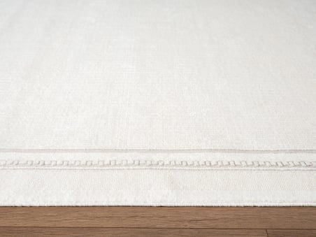 Fresco FC002W Beyaz Çerçeveli Halı Modern Desen 100 Tarak Viskon Parlak Yumuşak İpek Serisi