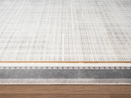 Fresco FC002G Gri Çerçeveli Halı Modern Desen 100 Tarak Viskon Parlak Yumuşak İpek Serisi