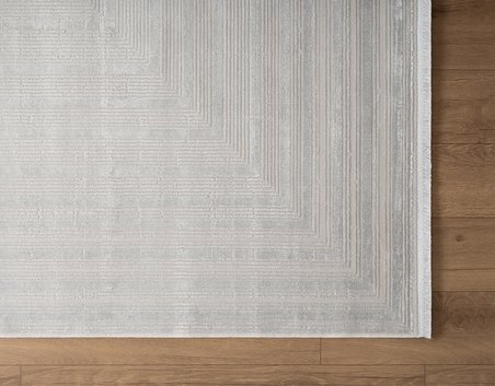 Cosmos CS005G Gri Halı Modern Detaylı Pamuk Taban Viskon Tozuaz Salon Yatak Odası Koridor Halısı