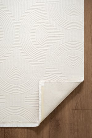 Icon IC002W Krem Modern Desen Akrilik Pamuk Tabanlı Salon Koridor Oturma Yatak Odası Halısı