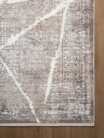 Art AT001A Gri Halı Modern Desen Triko Akrilik Viskon Boyama Yüksek Sıklık Ipek Serisi