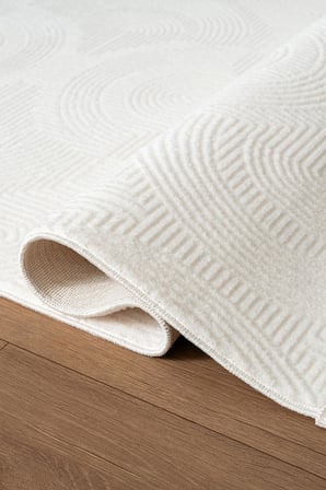 Icon IC002W Krem Modern Desen Akrilik Pamuk Tabanlı Salon Koridor Oturma Yatak Odası Halısı