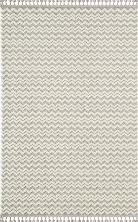 Wool WL011A Gri Beyaz Modern Desen Kabartmalı Doku Pamuk Tabanlı Kaymaz Halı