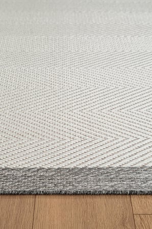 Zeen ZE001W Beyaz Kolay Temizlenebilir Makinede Yıkanabilir Bordürlü Sisal Mutfak Halısı Pamuk Taban