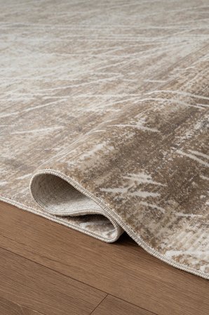 Etro ET010A Bej Modern Desenli Parlak Ağır Yüksek Sıklıkta Salon Halısı İpek Serisi
