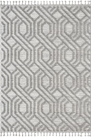 Loop LP024G Gri Halı Dekoratif Sisal Yumuşak Bukleli Tozsuz Salon Halısı Yatak Odası Iskandinav