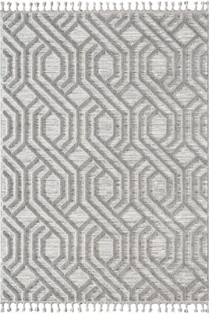 Loop LP024G Gri Halı Dekoratif Sisal Yumuşak Bukleli Tozsuz Salon Halısı Yatak Odası Iskandinav