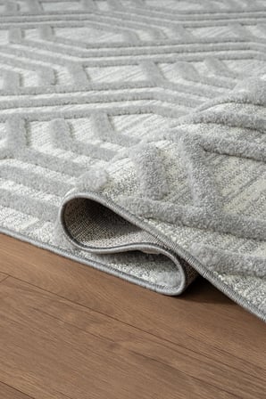 Loop LP024G Gri Halı Dekoratif Sisal Yumuşak Bukleli Tozsuz Salon Halısı Yatak Odası Iskandinav