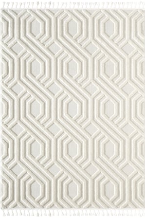 Loop LP024W Gri Halı Dekoratif Sisal Yumuşak Bukleli Tozsuz Salon Halısı Yatak Odası Iskandinav