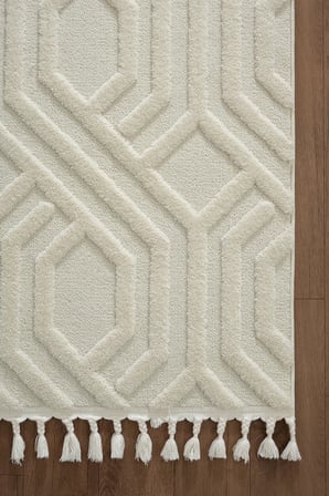 Loop LP024W Gri Halı Dekoratif Sisal Yumuşak Bukleli Tozsuz Salon Halısı Yatak Odası Iskandinav