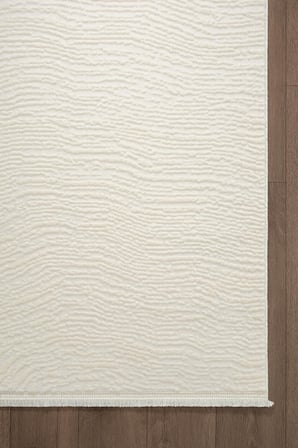 Look Black LB005W Beyaz Halı Modern Desen Akrilik Yumuşak Tozuaz Salon Oturma Odası Halısı 