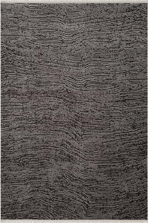 Look Black LB005Z Siyah Gri Halı Modern Desen Akrilik Yumuşak Tozuaz Salon Oturma Odası Halısı 