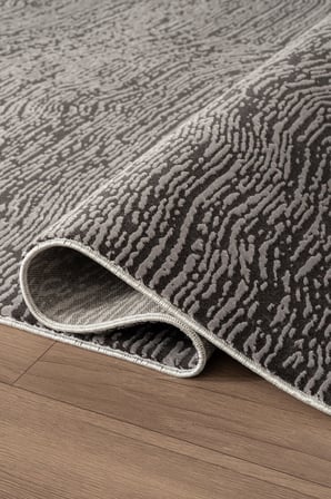 Look Black LB005Z Siyah Gri Halı Modern Desen Akrilik Yumuşak Tozuaz Salon Oturma Odası Halısı 