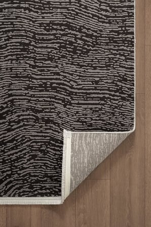 Look Black LB005Z Siyah Gri Halı Modern Desen Akrilik Yumuşak Tozuaz Salon Oturma Odası Halısı 