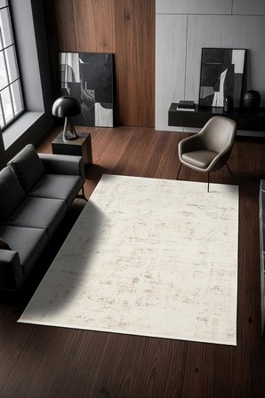Look Modern LM002B Krem Halı Modern Desen Akrilik Yumuşak Tozuaz Mutfak Koridor Salon Halısı