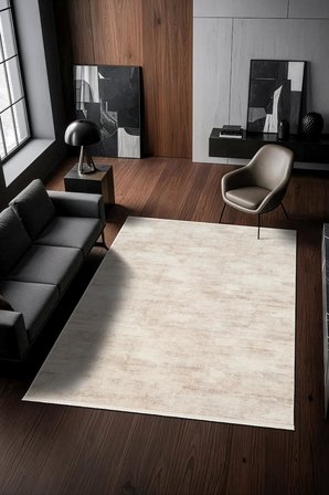 Look Modern LM004B Krem Bej Halı Modern Desen Akrilik Yumuşak Tozuaz Mutfak Koridor Salon Halısı